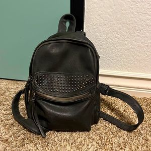 Mossimo Studded Black Pleather Mini Backpack